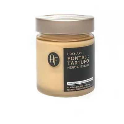 Fontal cheese and summer black truffle cream