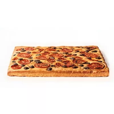 Durum Wheat Semolina Cherry Tomatoes and Olives Focaccia