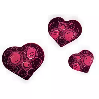 34 x 29.5 mm - 41 x 35.5 mm Assorted hearts Guanaja 70% dark chocolate